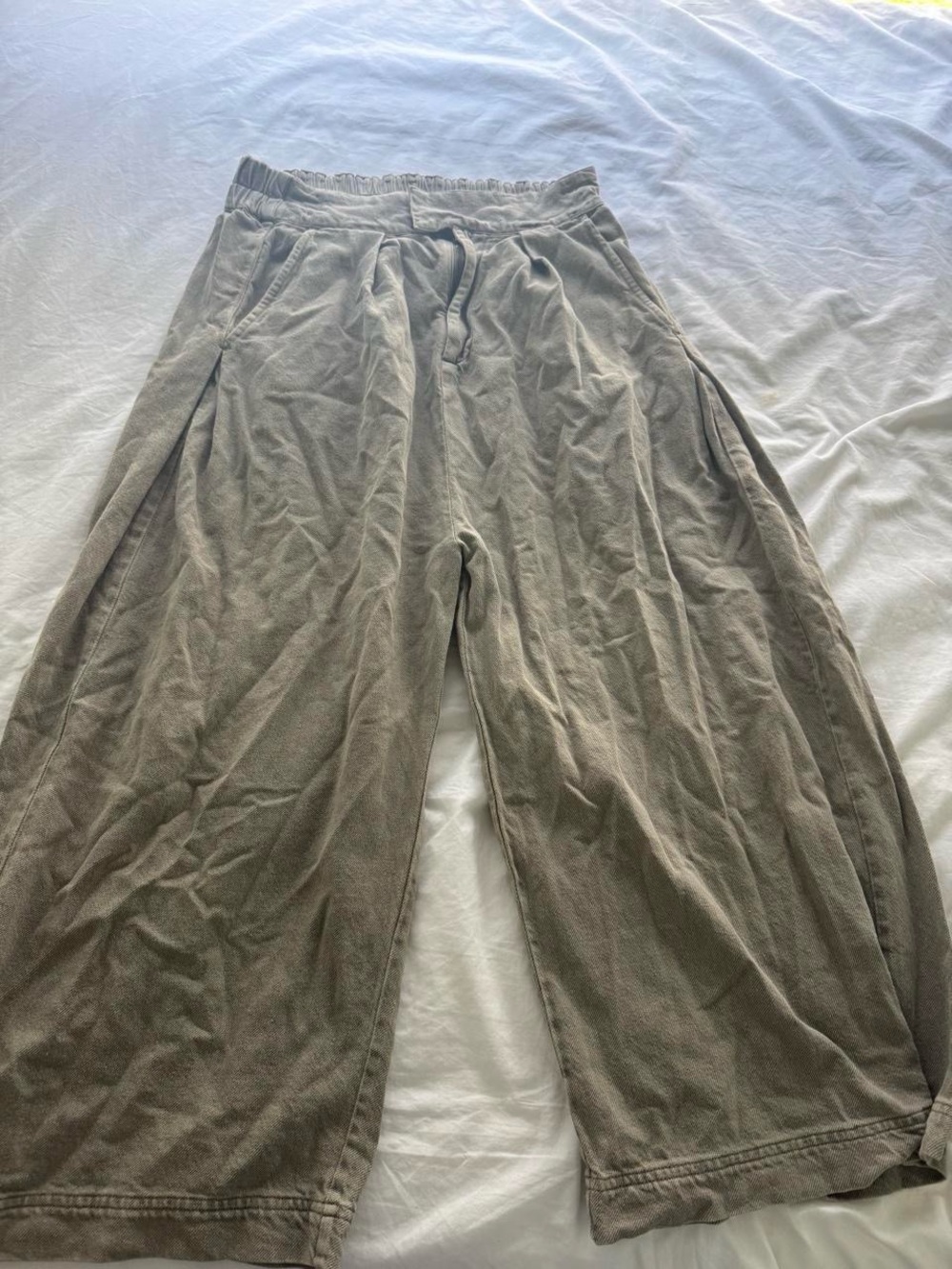 Free People Cool Harbor Wide Leg Pants | Olive Green - Picture 5 of 5